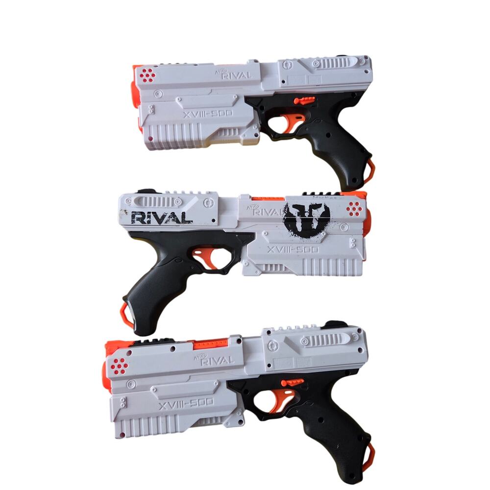 Nerf Rival Phantom Corps Kronos XVIII-500 White Pistol Blaster lot of 3